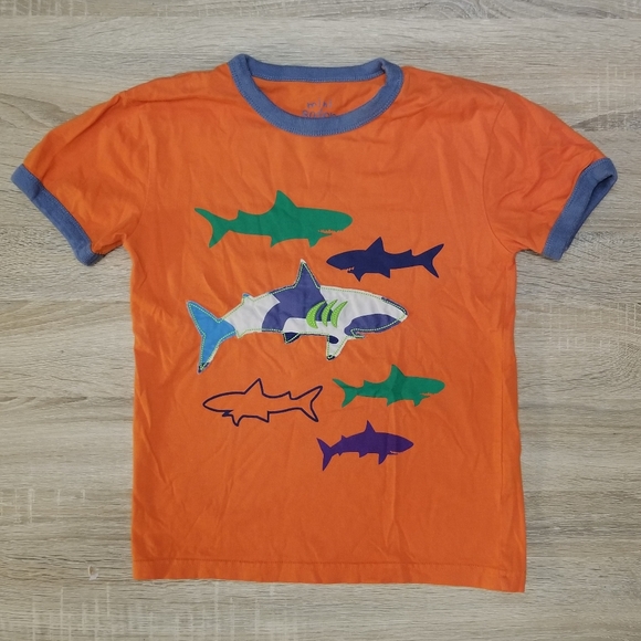 2012 vguc Mini Boden 7-8 years orange camo shark tee - Picture 11 of 11